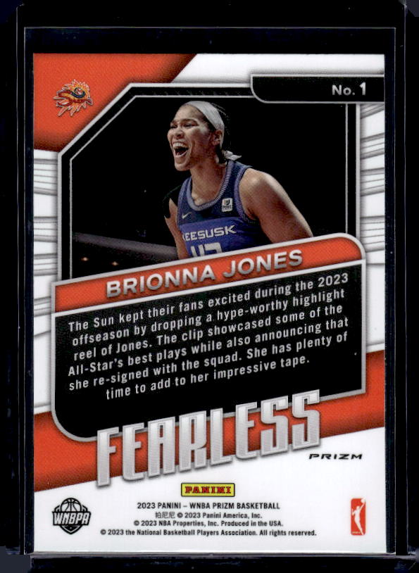 2023 Panini Prizm WNBA #1 Brionna Jones Fearless