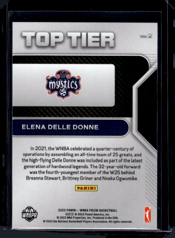 2023 Panini Prizm WNBA #2 Elena Delle Donne Top Tier