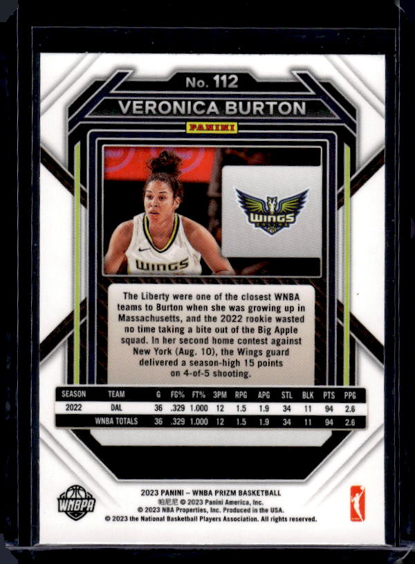 2023 Panini Prizm WNBA #112 Veronica Burton