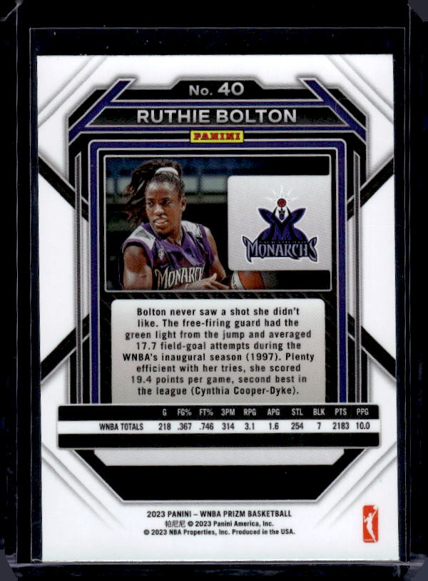 2023 Panini Prizm WNBA #40 Ruthie Bolton