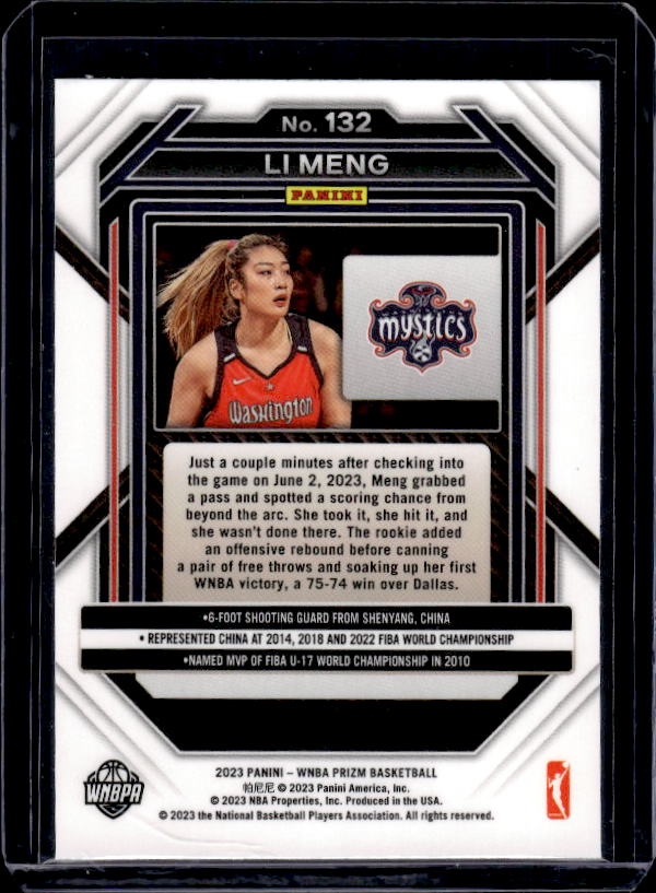 2023 Panini Prizm WNBA #132 Li Meng