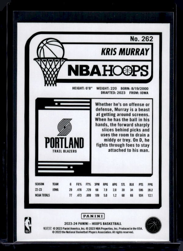 2023-24 Hoops #262 Kris Murray