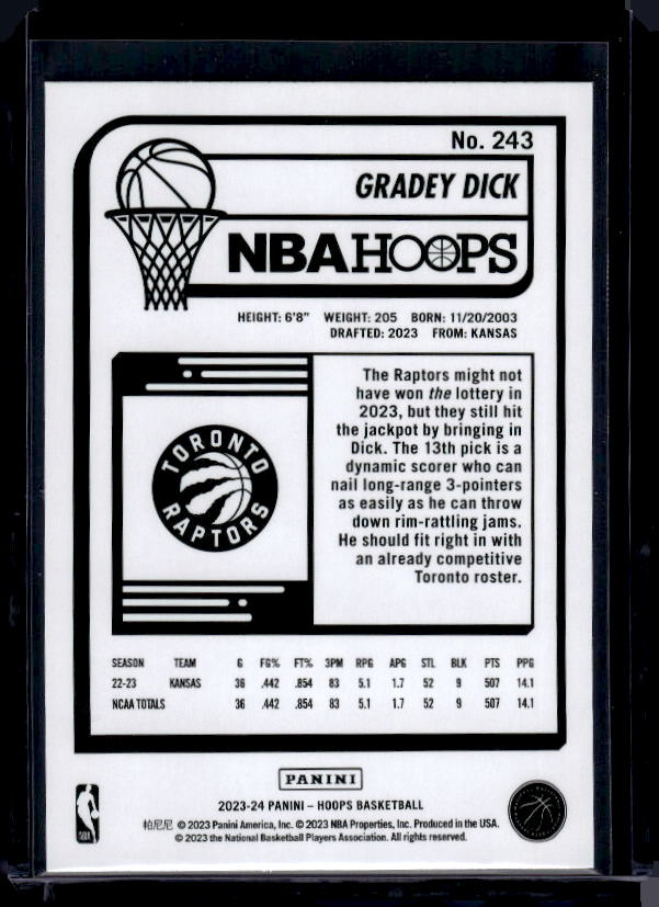 2023-24 Hoops #243 Gradey Dick