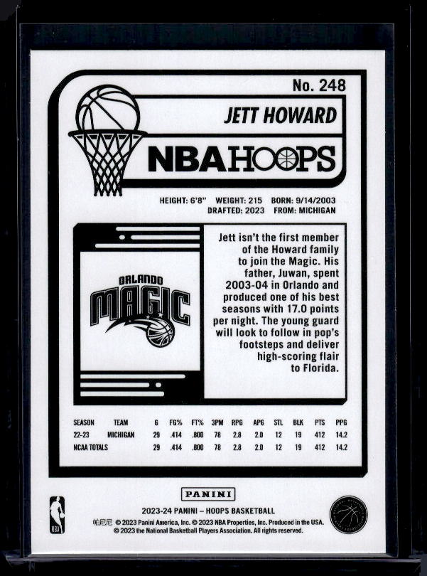 2023-24 Hoops Winter #248 Jett Howard