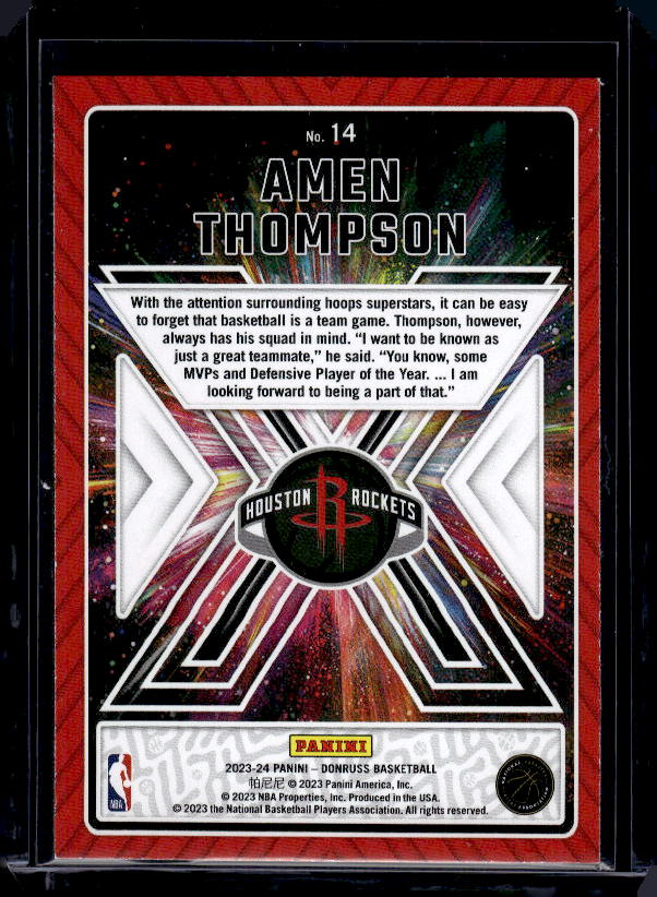2023-24 Donruss #14 Amen Thompson Great X-Pectations