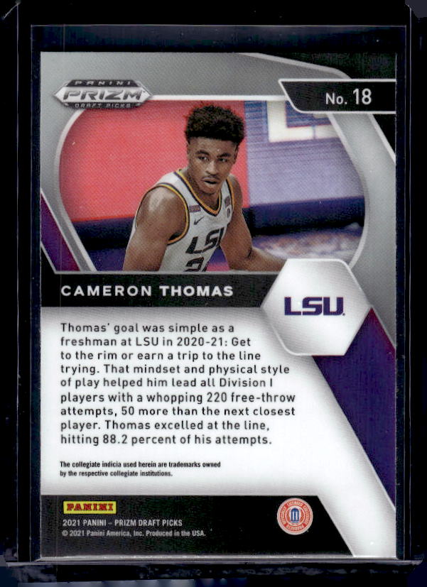 2021 Panini Prizm Draft Picks #18 Cameron Thomas