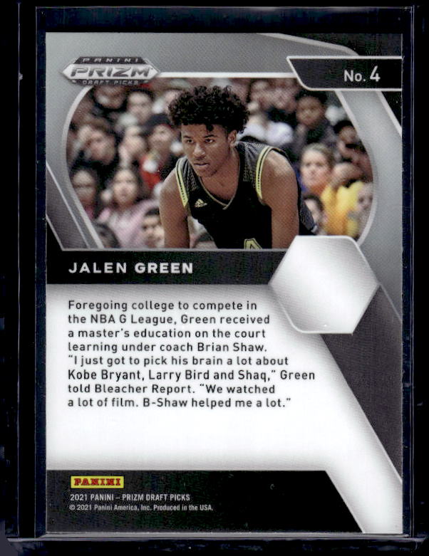2021 Panini Prizm Draft Picks #4 Jalen Green