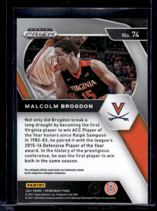 2021 Panini Prizm Draft Picks #74 Malcolm Brogdon