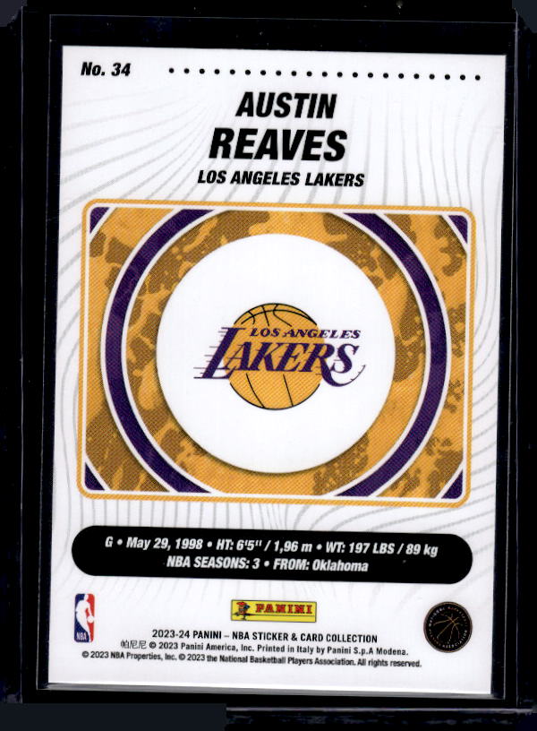 2023-24 Panini NBA Sticker & Card Collection #34 Austin Reaves Cards