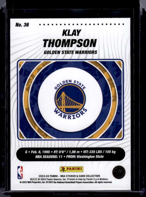 2023-24 Panini NBA Sticker & Card Collection #36 Klay Thompson Cards Silver