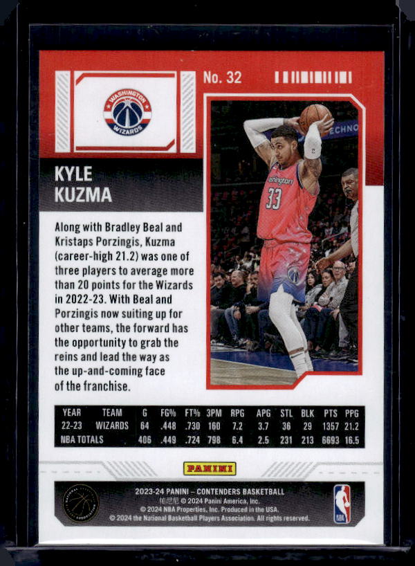 2023-24 Panini Contenders #32 Kyle Kuzma