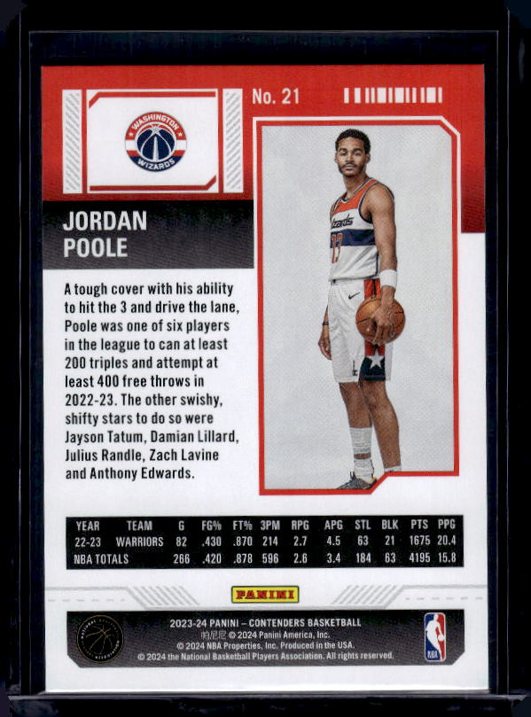 2023-24 Panini Contenders #21 Jordan Poole