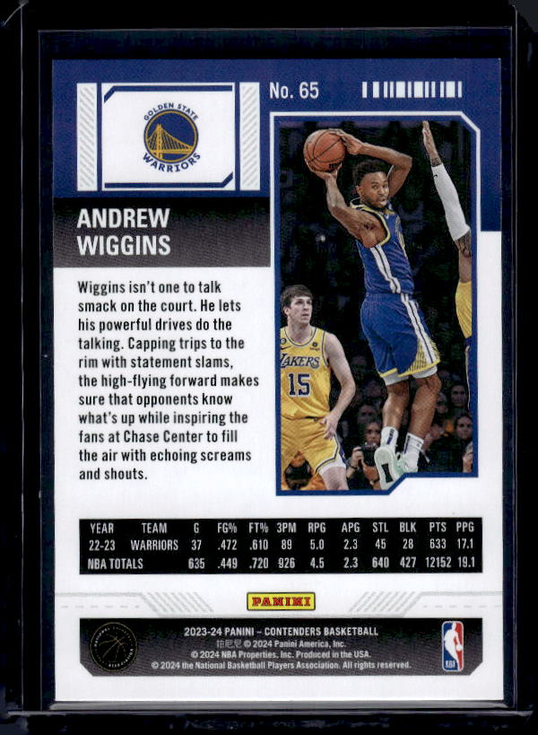 2023-24 Panini Contenders #65 Andrew Wiggins