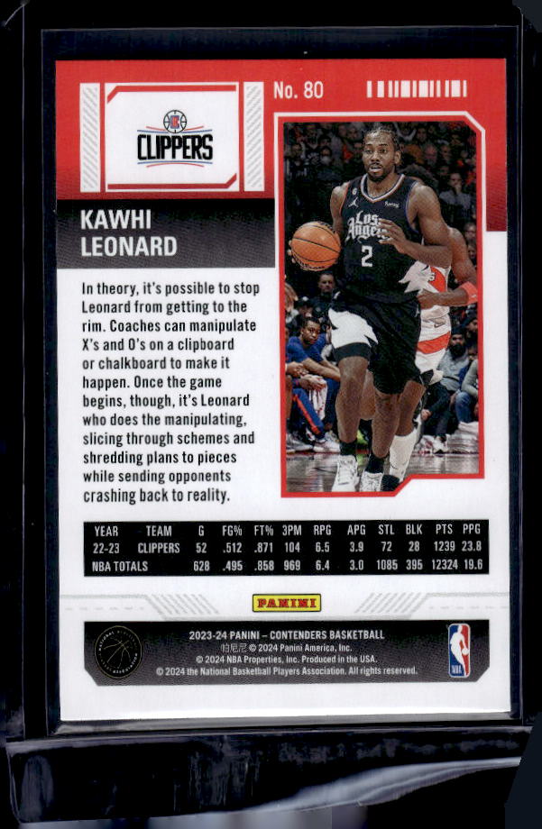 2023-24 Panini Contenders #80 Kawhi Leonard