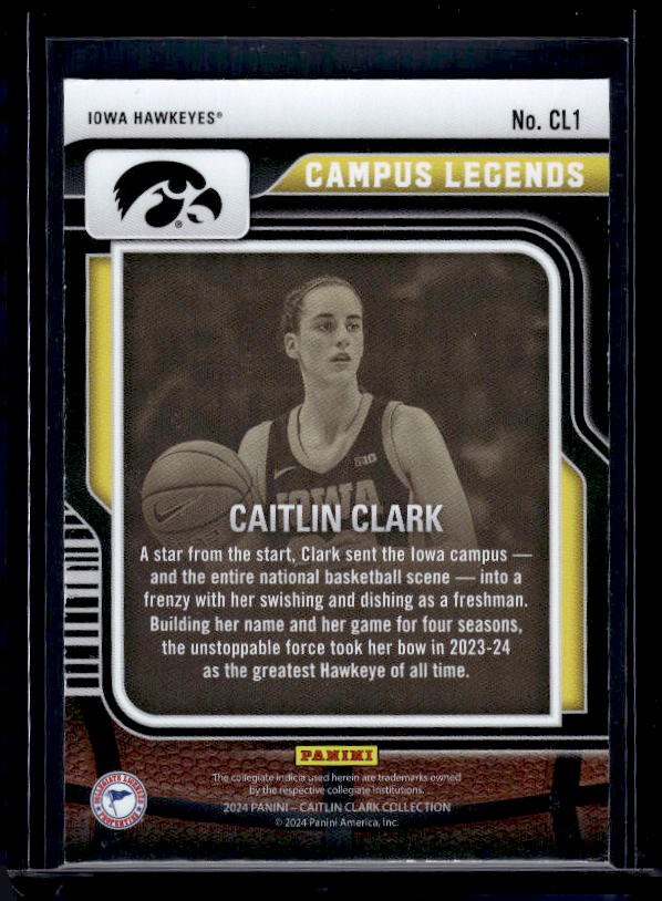 2024 Panini Caitlin Clark Collection #CL1 Caitlin Clark Campus Legends