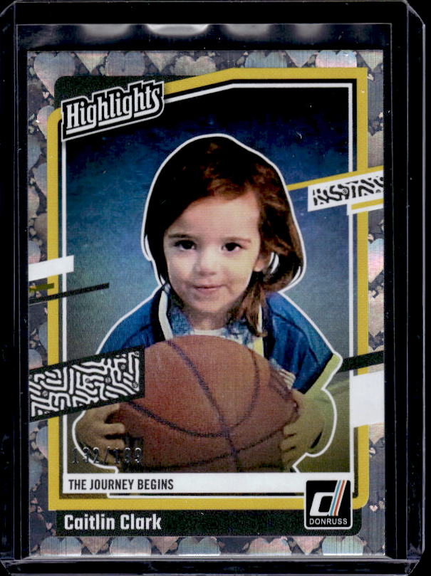 2024 Panini Caitlin Clark Collection #1 Caitlin Clark Floating Hearts #/199
