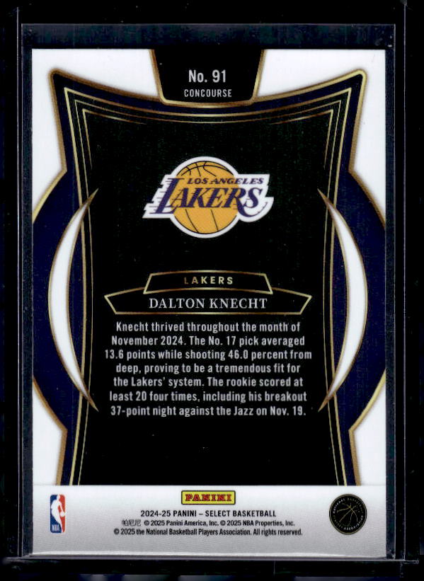 2024-25 Panini Select #91 Dalton Knecht
