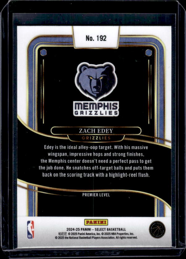 2024-25 Panini Select #192 Zach Edey