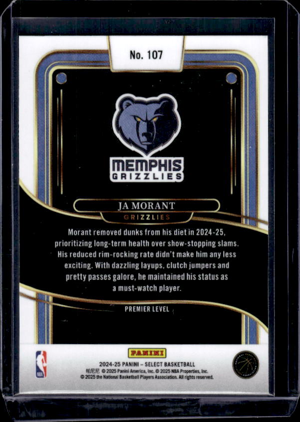 2024-25 Panini Select #107 Ja Morant