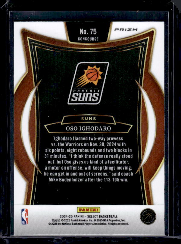2024-25 Panini Select #75 Oso Ighodaro Blue Prizm