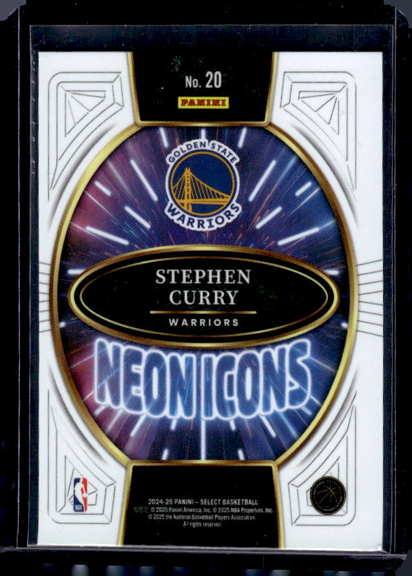 2024-25 Panini Select #20 Stephen Curry Neon Icons