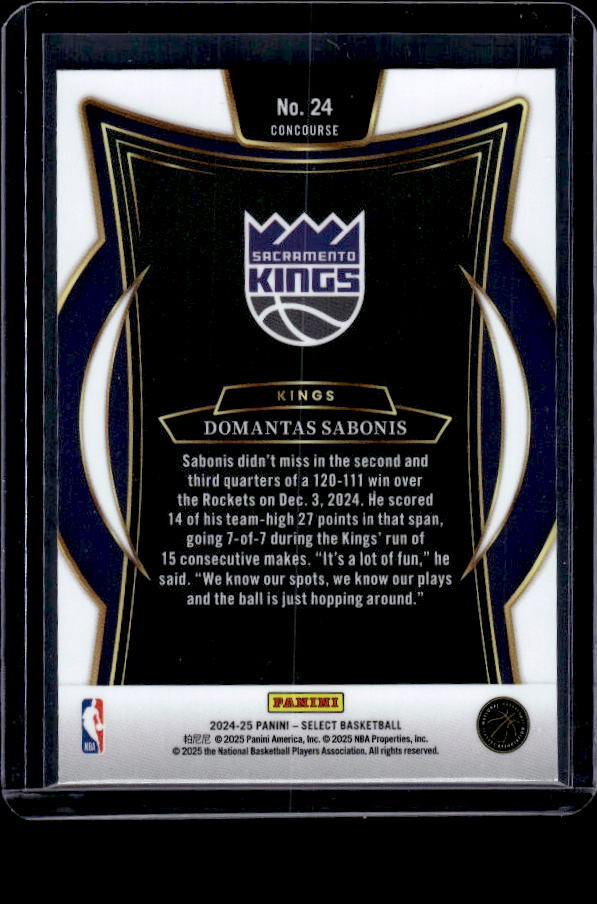2024-25 Panini Select #24 Domantas Sabonis