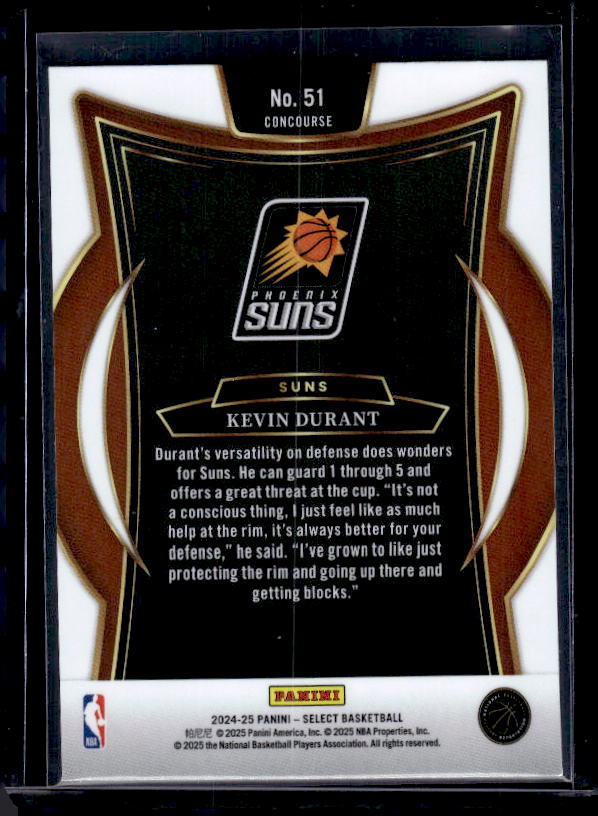 2024-25 Panini Select #51 Kevin Durant