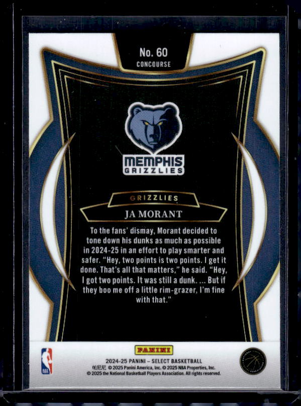 2024-25 Panini Select #60 Ja Morant
