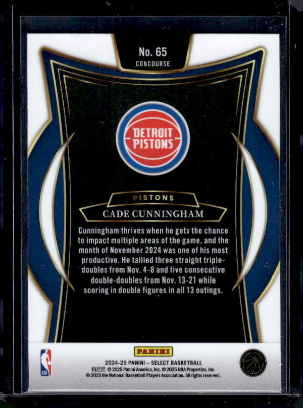 2024-25 Panini Select #65 Cade Cunningham