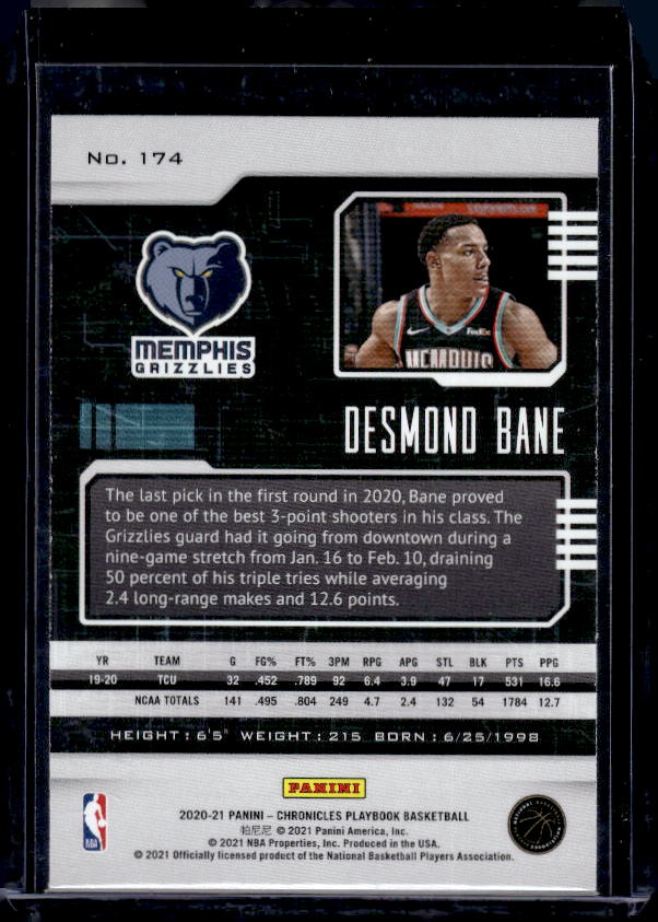 2020-21 Panini Chronicles #174 Desmond Bane Bronze