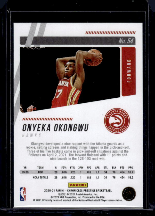 2020-21 Panini Chronicles #54 Onyeka Okongwu Bronze