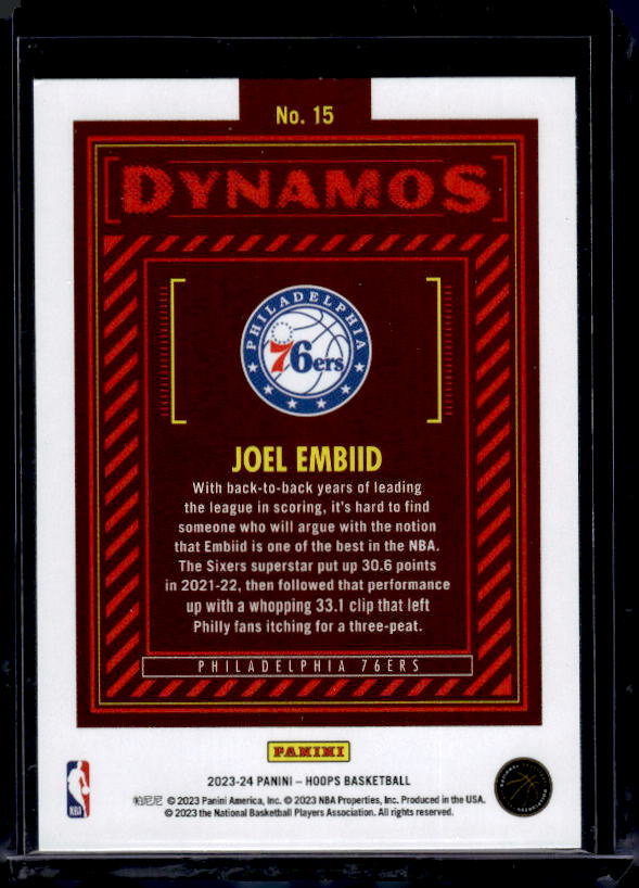 2023-24 Hoops Winter #15 Joel Embiid Dynamos