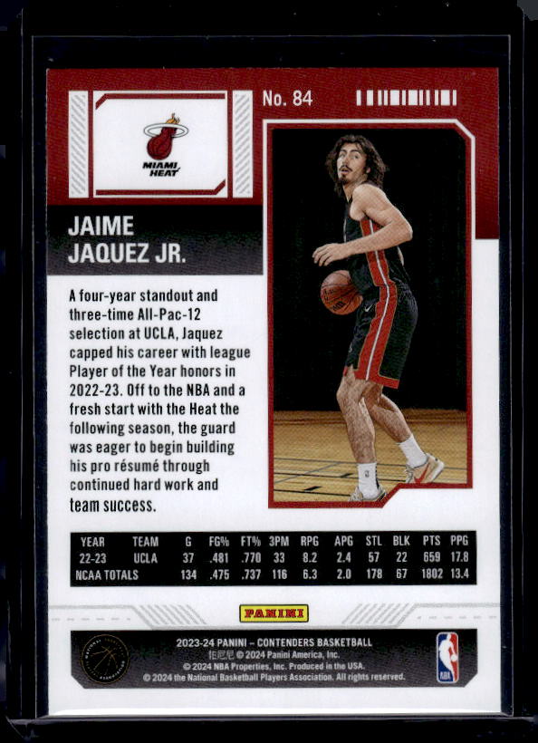 2023-24 Panini Contenders #84 Jaime Jaquez Jr.