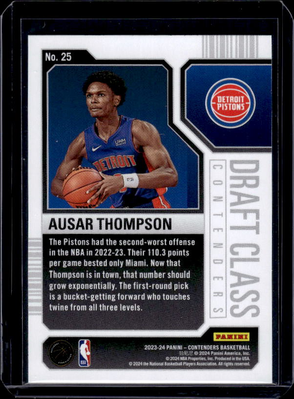 2023-24 Panini Contenders #25 Ausar Thompson 2023 Draft Class Contenders