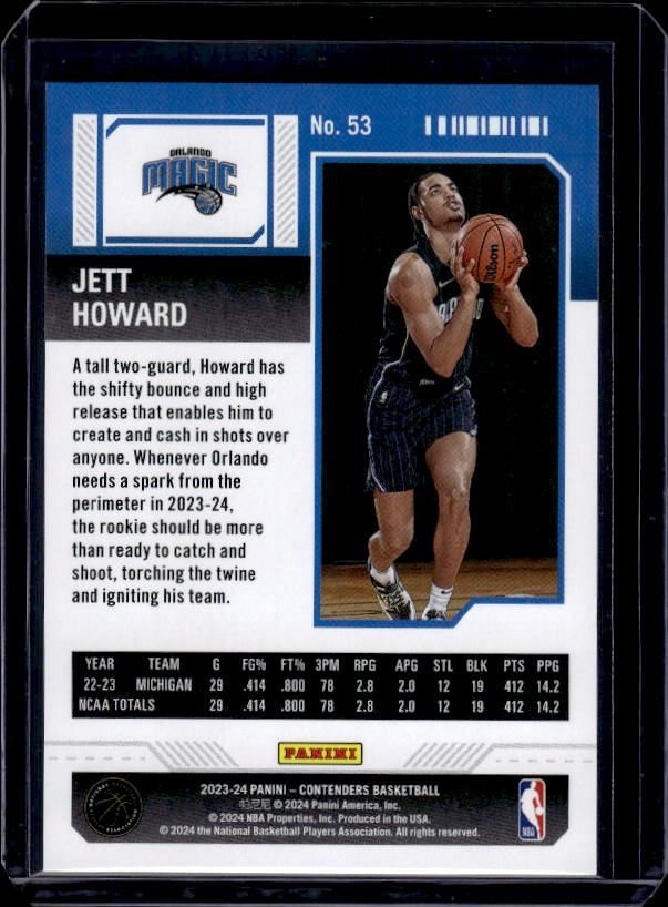 2023-24 Panini Contenders #53 Jett Howard Season Ticket Retail
