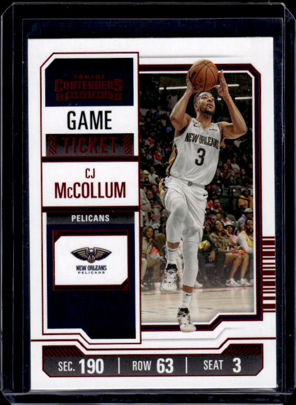 2023-24 Panini Contenders #31 CJ McCollum Game Ticket Red