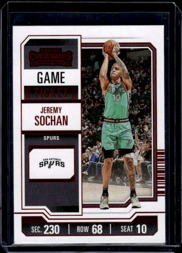 2023-24 Panini Contenders #70 Jeremy Sochan Game Ticket Red