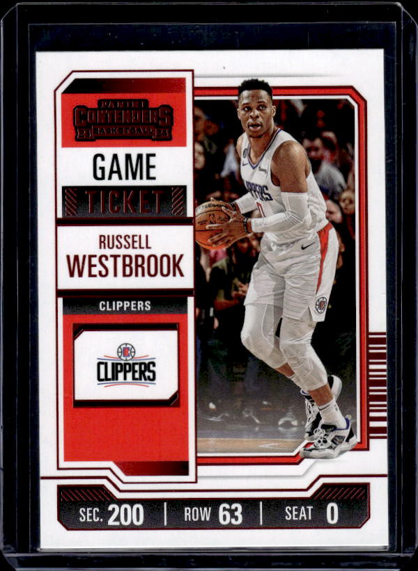 2023-24 Panini Contenders #86 Russell Westbrook Game Ticket Red