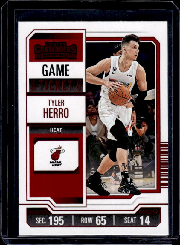 2023-24 Panini Contenders #60 Tyler Herro Game Ticket Red