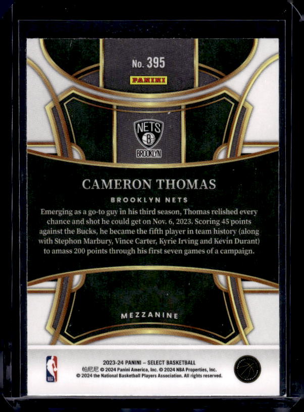 2023-24 Panini Select #395 Cameron Thomas