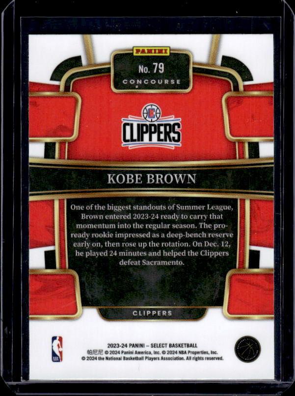 2023-24 Panini Select #79 Kobe Brown Blue (Retail Base)