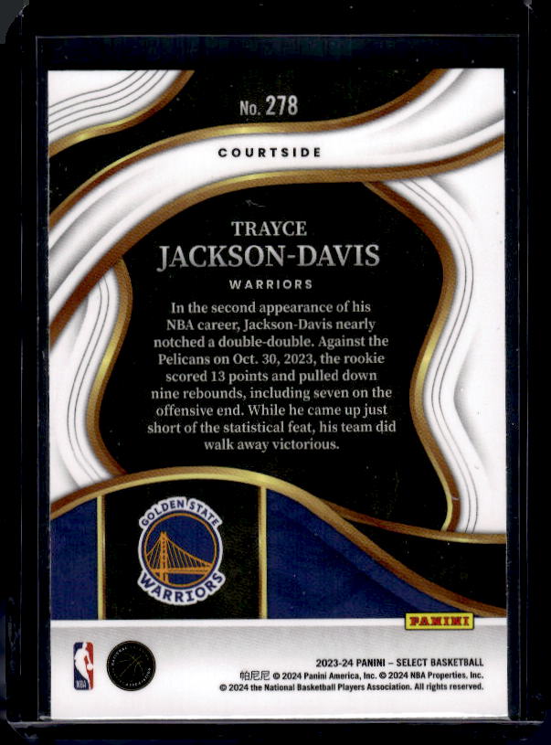 2023-24 Panini Select #278 Trayce Jackson-Davis Blue (Retail Base)