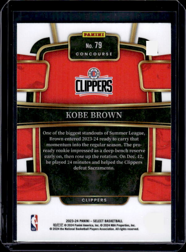 2023-24 Panini Select #79 Kobe Brown