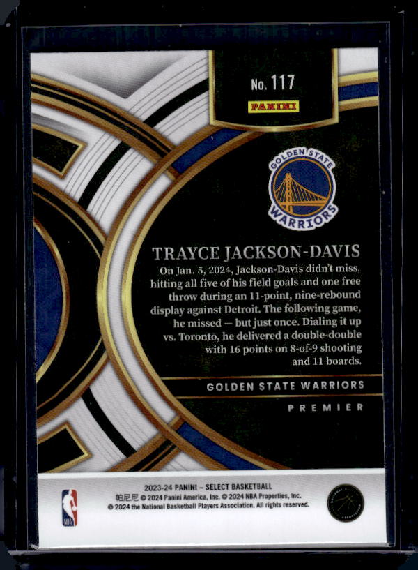 2023-24 Panini Select #117 Trayce Jackson-Davis Blue (Retail Base)