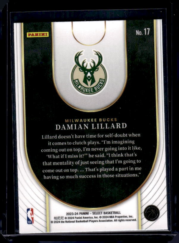 2023-24 Panini Select #17 Damian Lillard Neon Icon