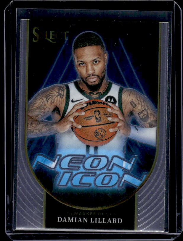 2023-24 Panini Select #17 Damian Lillard Neon Icon