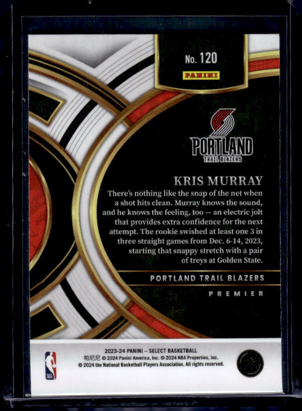2023-24 Panini Select #120 Kris Murray Blue (Retail Base)