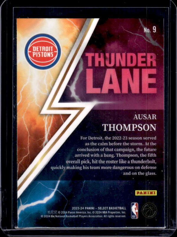 2023-24 Panini Select #9 Ausar Thompson Thunder Lane
