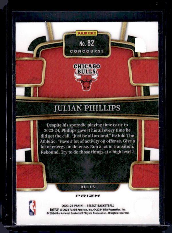 2023-24 Panini Select #82 Julian Phillips Blue Prizms