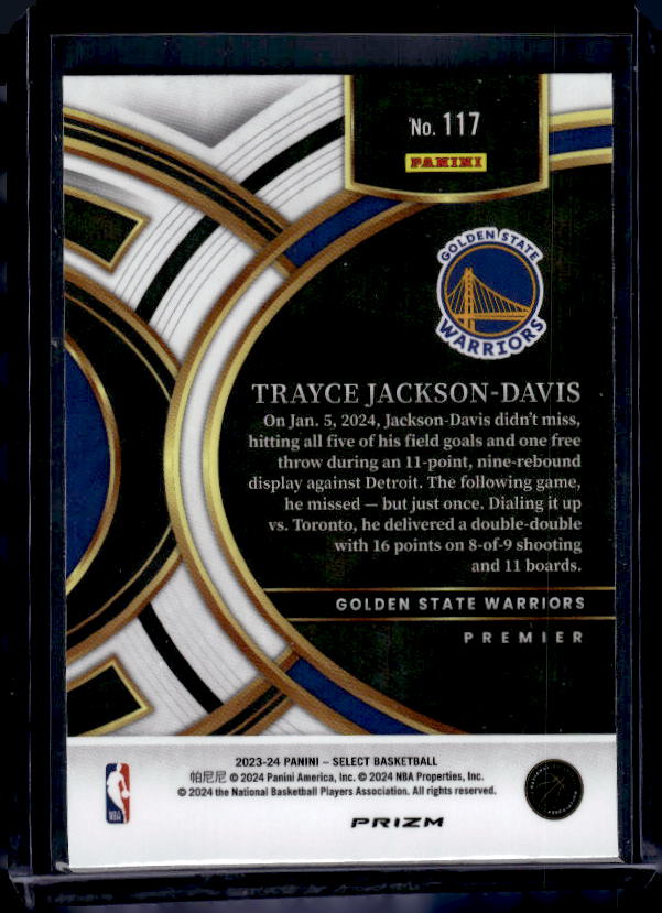 2023-24 Panini Select #117 Trayce Jackson-Davis Tectonic Prizms